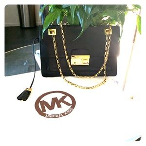 Michael Kors Cece Polished Leather Chain Bag
